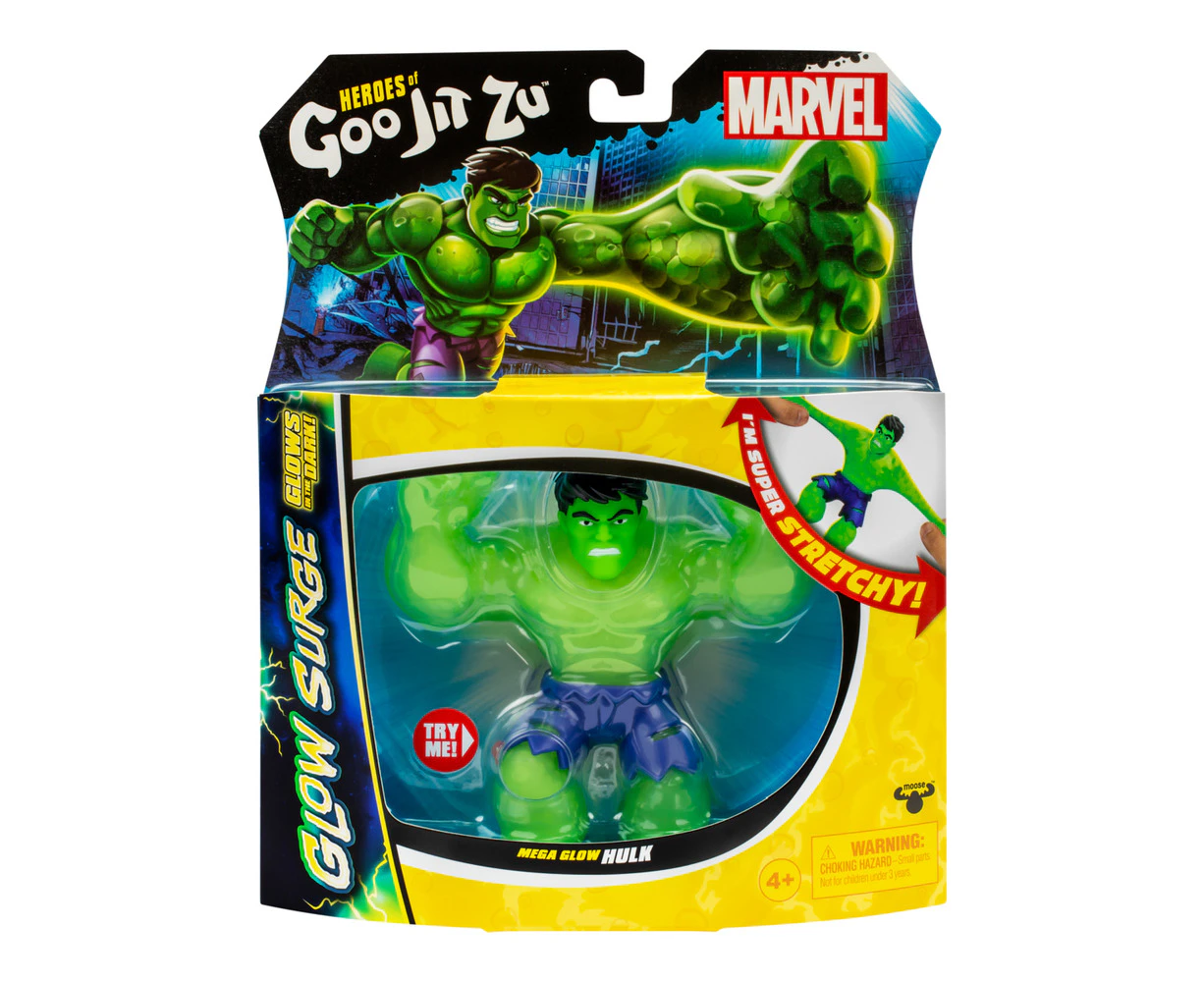 Heroes Of Goo-Jit-Zu Marvel Glow Surge Mega Glow Hulk Hero Pack