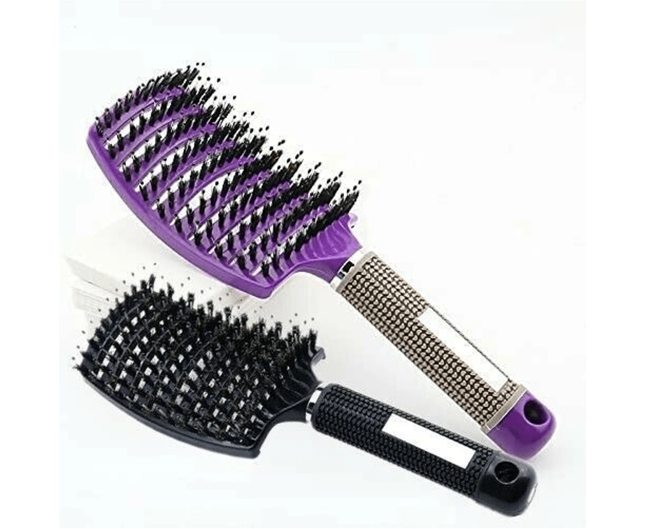 2x Detangling Boar Nylon Bristle Hair Brush Head Scalp Massage Vented Curve