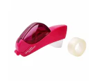 Automatic Tape Dispenser for Arts Craft Christmas Present Wrapping-Rose Red