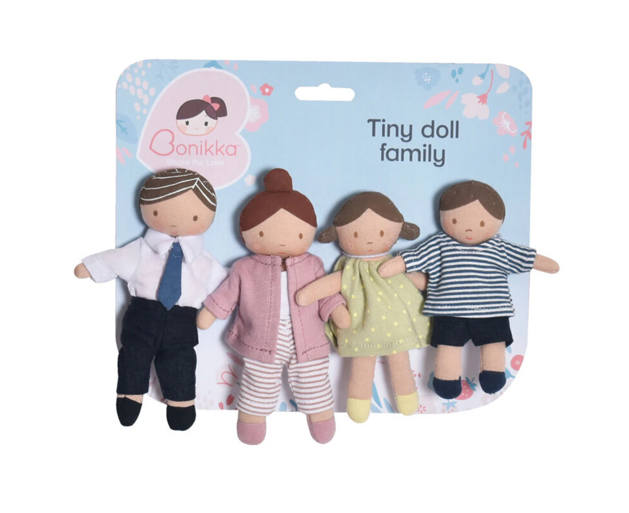 4pc Bonikka Tiny Doll Family Kids/Children Cuddle Play Soft Plush Toy Set 1+