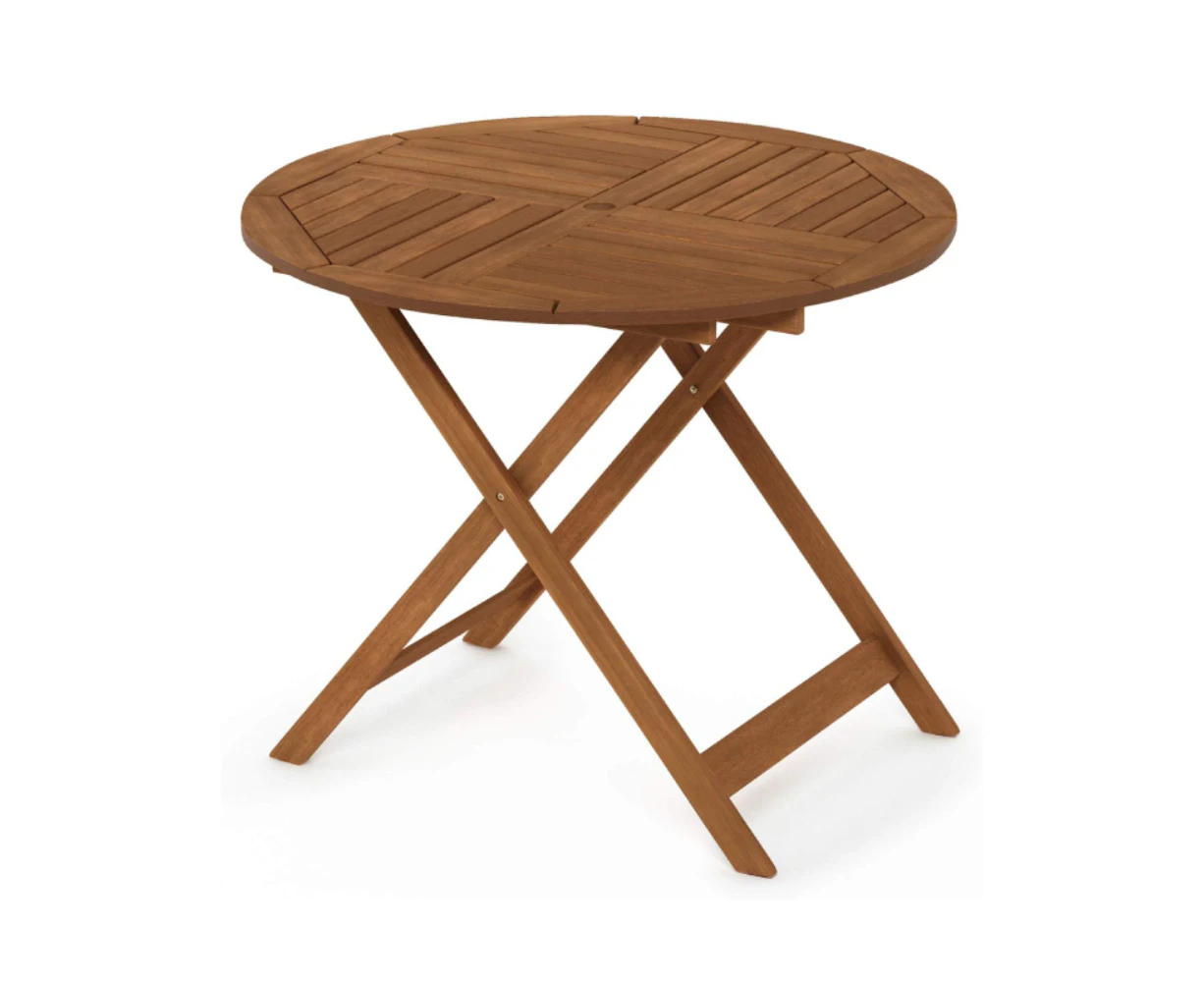 Foldable Round Hardwood Outdoor Table