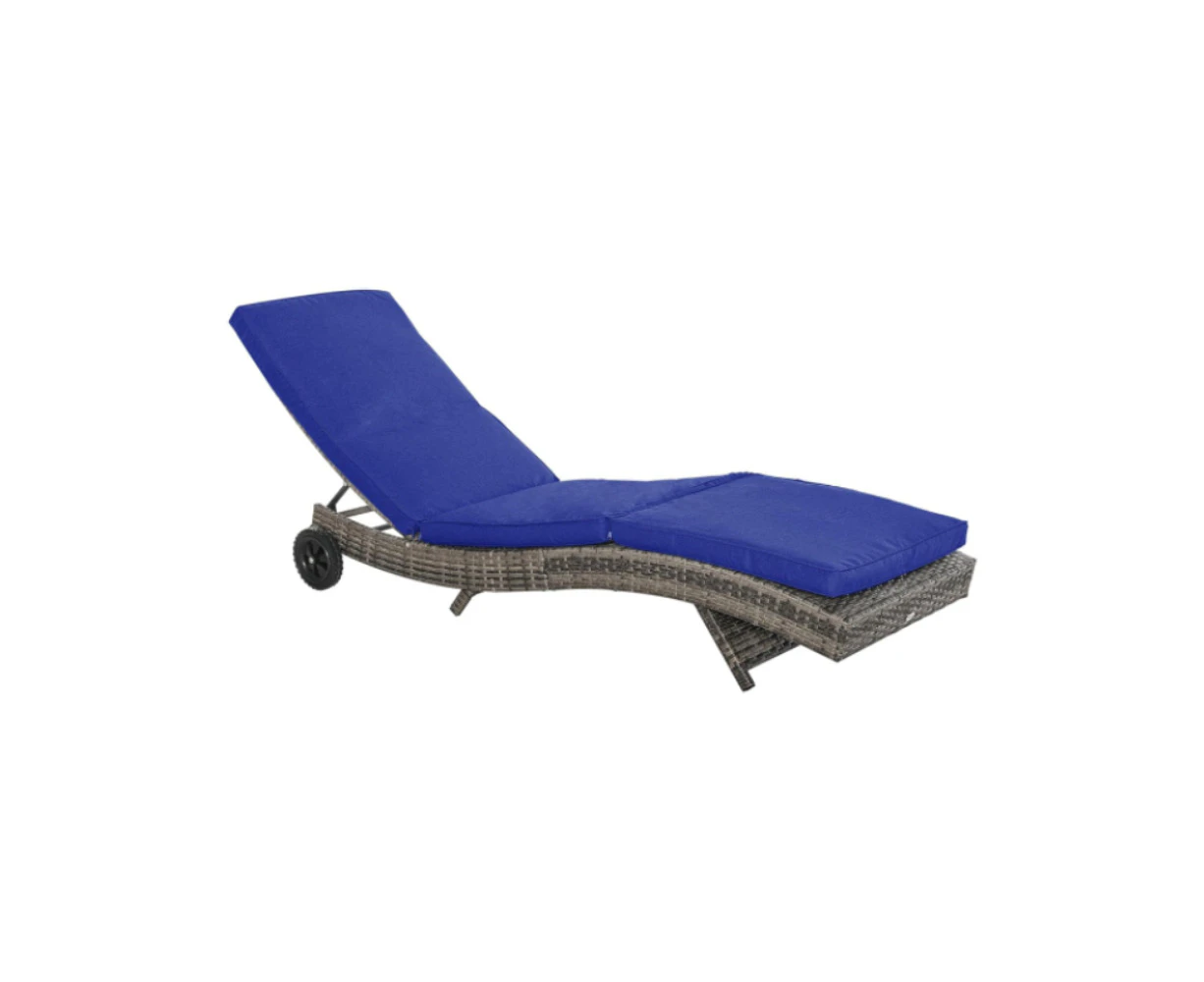 PE Rattan Cushioned Outdoor Sun Lounger