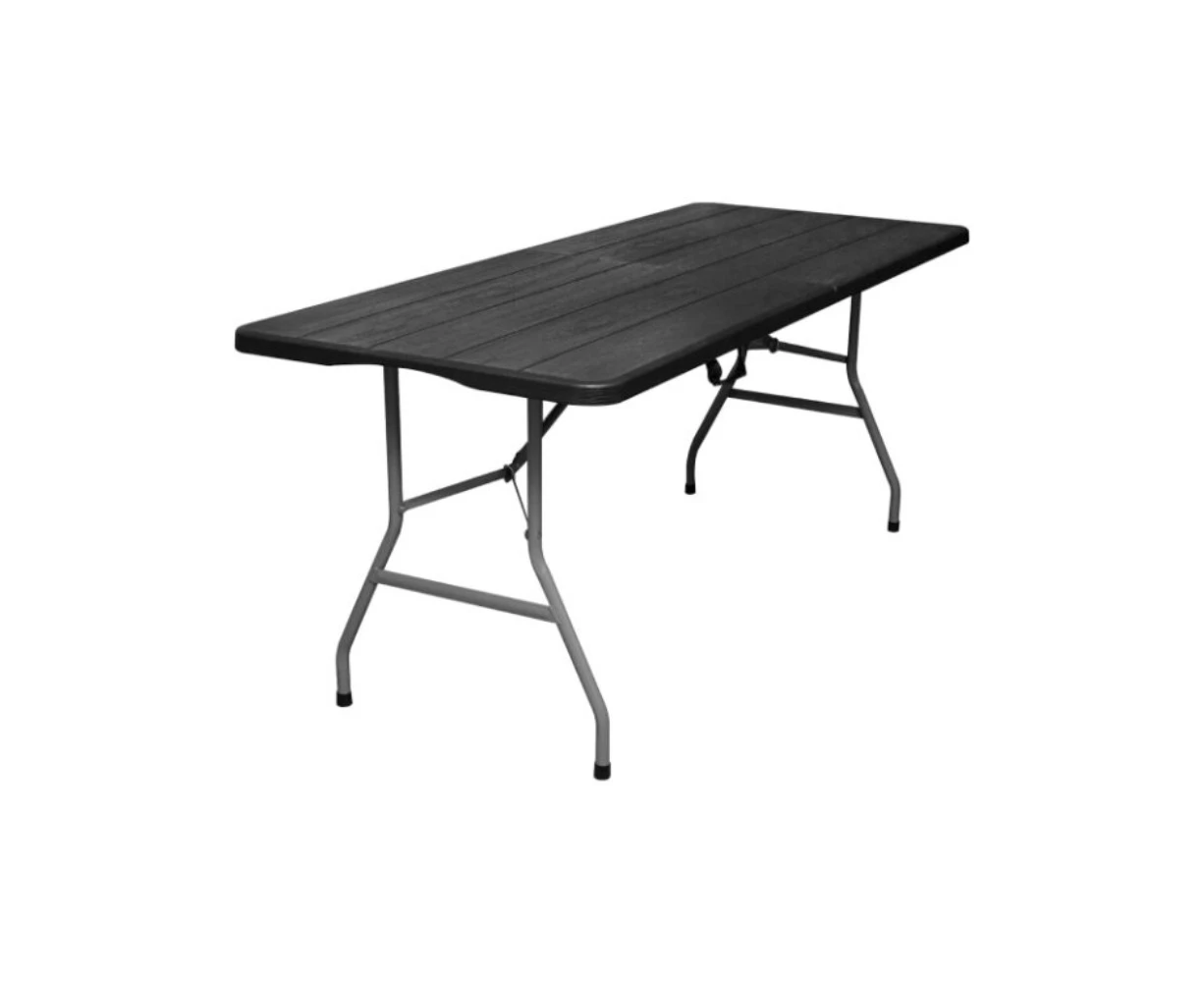 Heavy-Duty Foldable Plastic Outdoor Table - Black