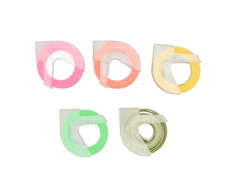 5Pcs 3D Embossing Label Tapes Self Adhesive Emboss