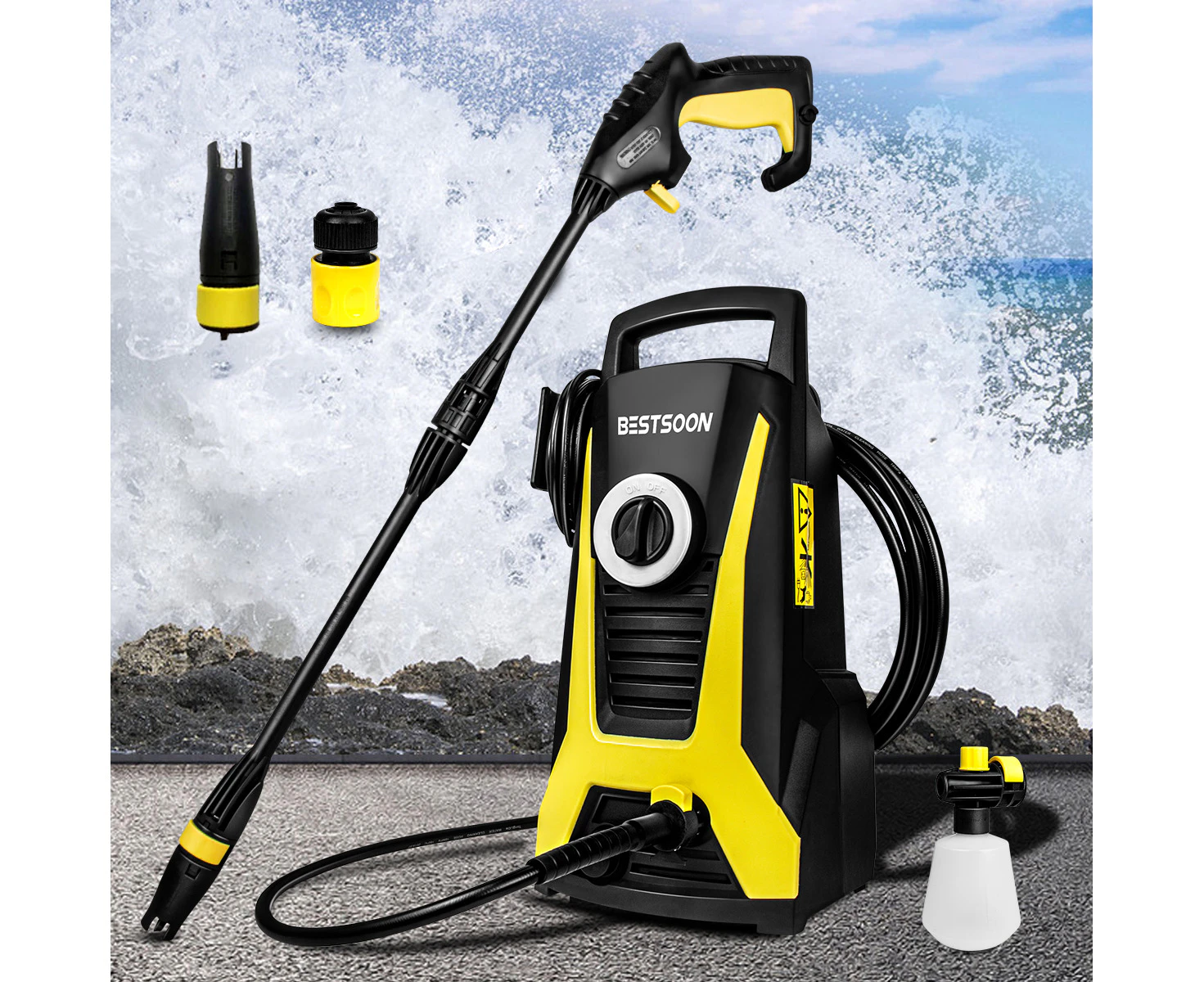 Bestsoon 3100 PSI Electric High Pressure Cleaner Washer Gurney Water Pump Hose