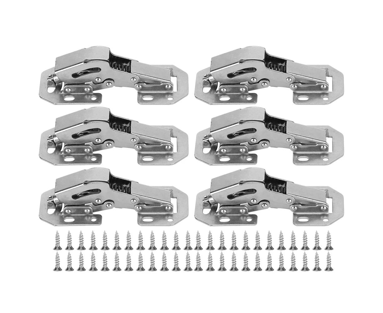 6 Set Cabinet Hinges Buffer Damping Hole&#8209;Fre