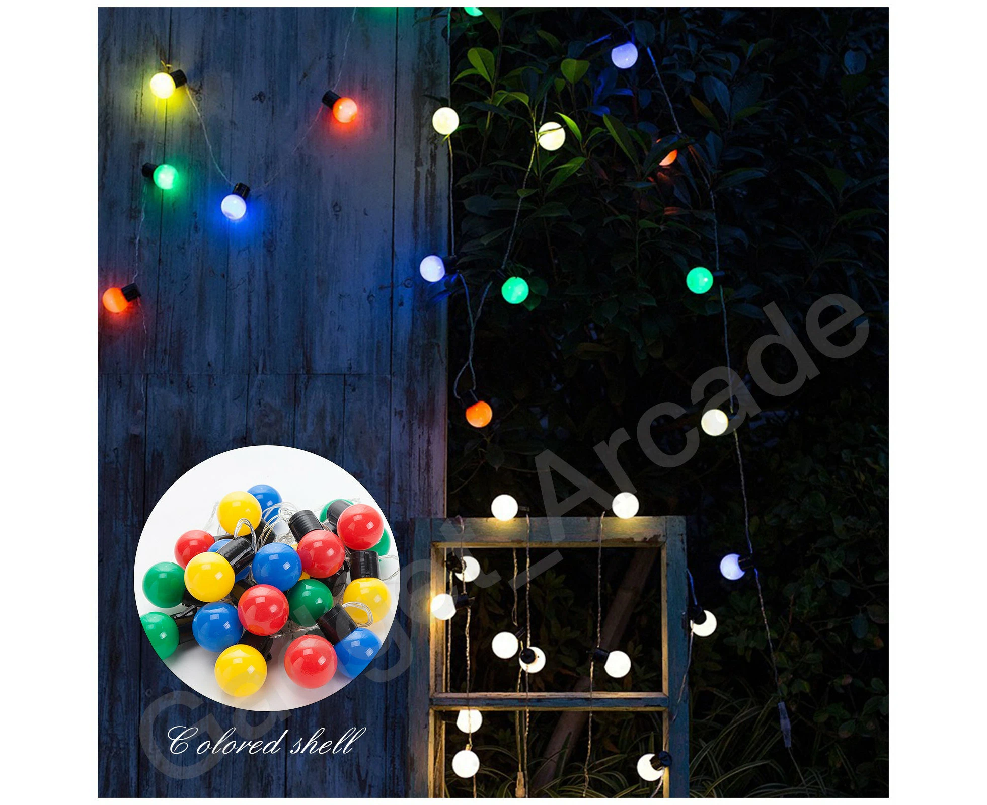 LED Retro Style Vintage String Light Waterproof Plugged - Colourful