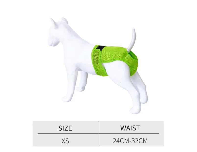 XS S M L XL XXL 1 Pc Dog Nappy Pants Reusable Pet Hygiene Diapers Sanitary Pants Washable Underpants Quick Drying Reusable Adjustable Green - Green