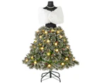 Costway Pre-Lit Mannequin Christmas Tree Snow Flocked Spruce Xmas Tree w/Shawl/Necklace Decoration