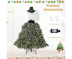 Costway Pre-Lit Mannequin Christmas Tree Snow Flocked Spruce Xmas Tree w/Shawl/Necklace Decoration