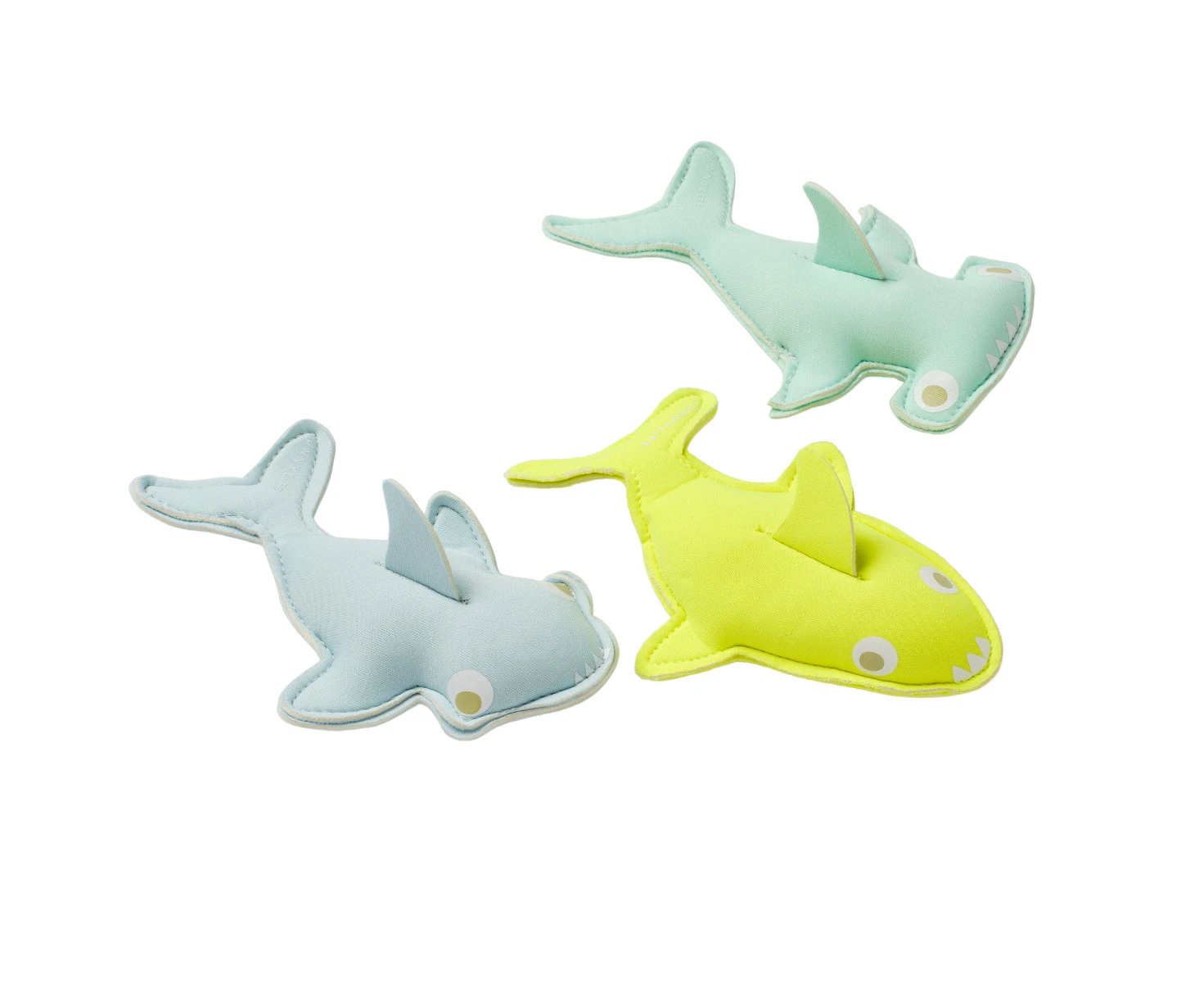 Salty the Shark Dive Buddies Set of 3 Aqua Neon Yellow