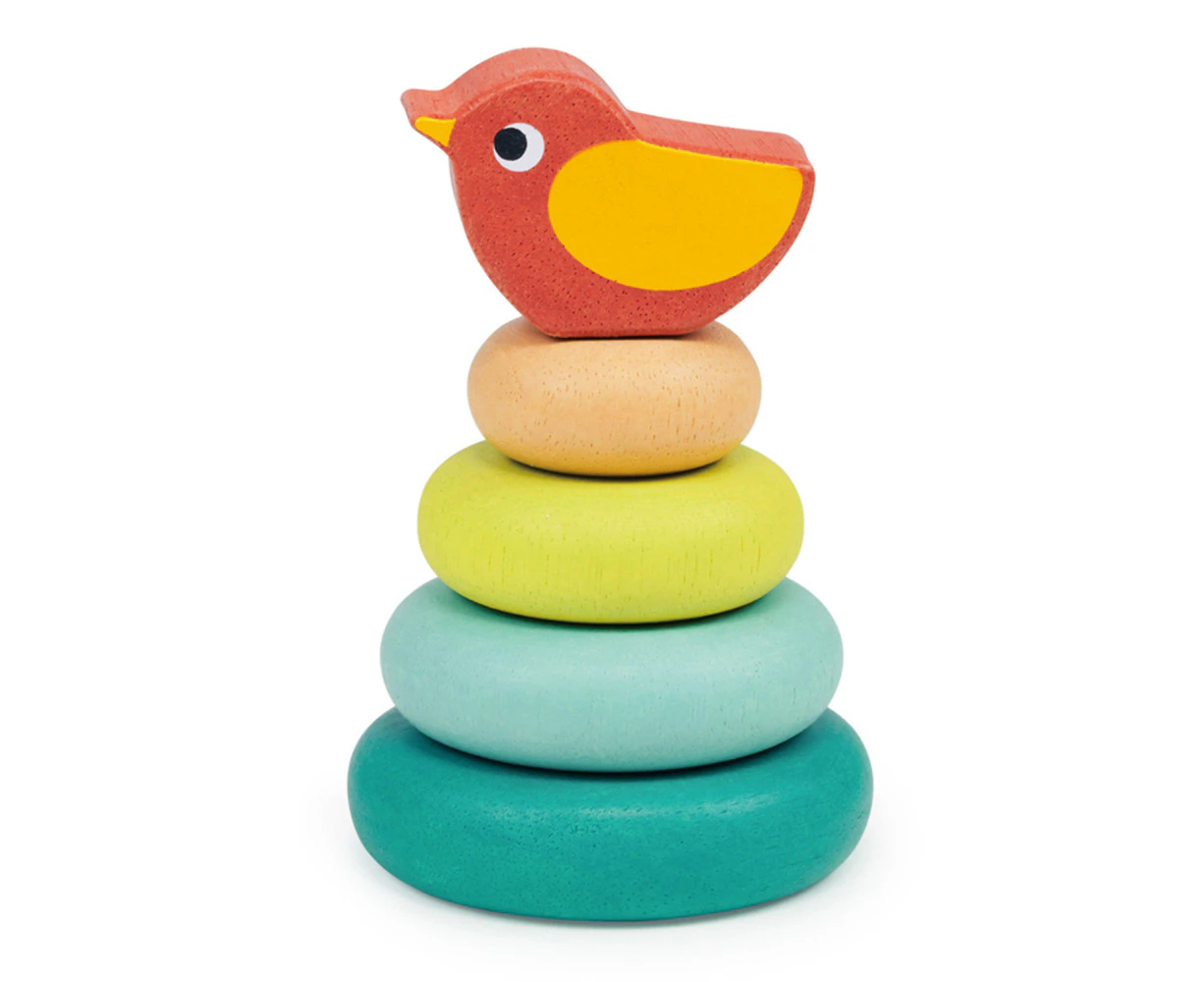 Mentari Stacking Tree w/ Bird Kids/Children 7x10cm Sensory Wooden Toy 12m+