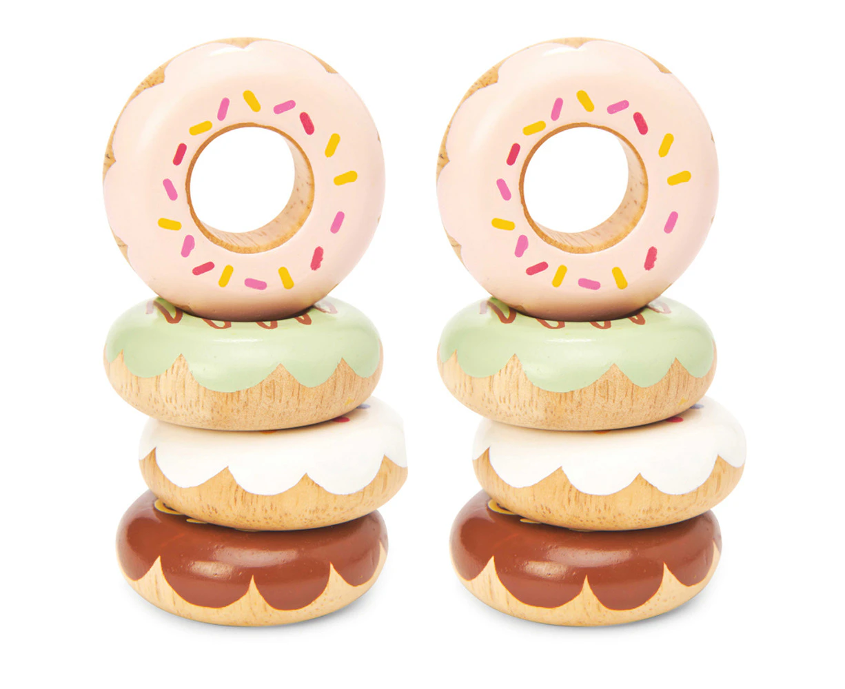 2x 4pc Le Toy Van Honeybake Doughnut Set Kids/Children 5x5cm Wooden Toy 2y+