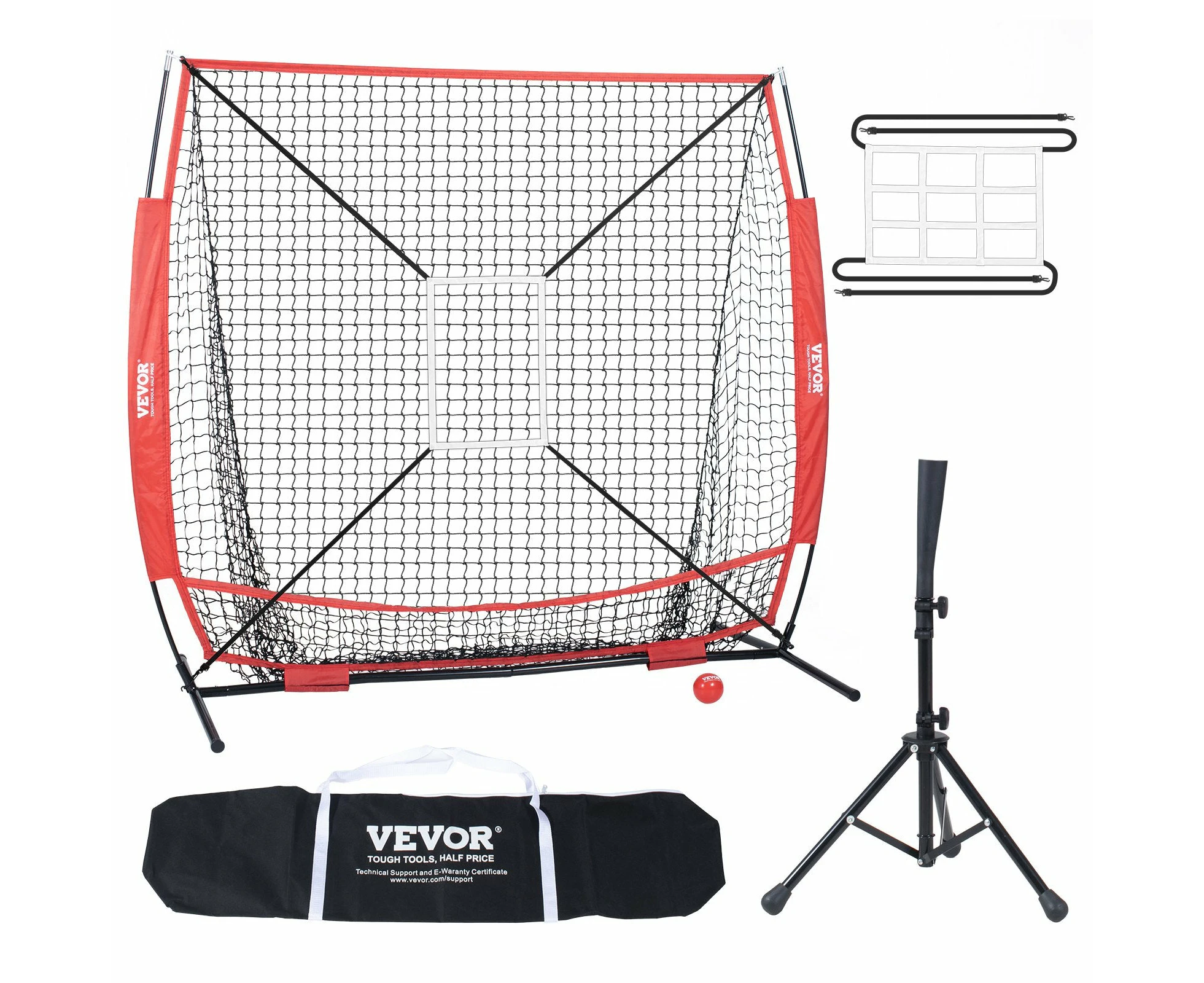 VEVOR 5x5 Baseball Softball Practice Net, Portable Baseball Training Net for Hitting