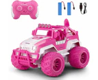 WSECOMM 1:12 Remote Control Car, Pink Cars for Girls, 2.4Ghz Rechargeable Off-Road Truck Vehicle Car Toy with Headlights, Birthday Gift for Kids