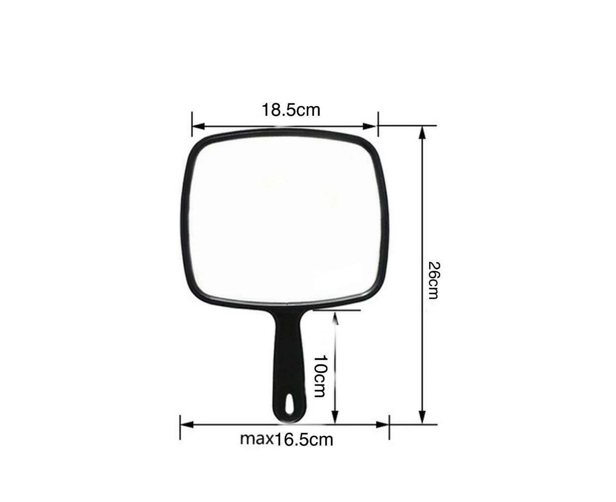 Hand Held Mirror Professional Salon Style Handheld Vanity Mirror Makeup Tool-Black