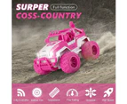 WSECOMM 1:12 Remote Control Car, Pink Cars for Girls, 2.4Ghz Rechargeable Off-Road Truck Vehicle Car Toy with Headlights, Birthday Gift for Kids