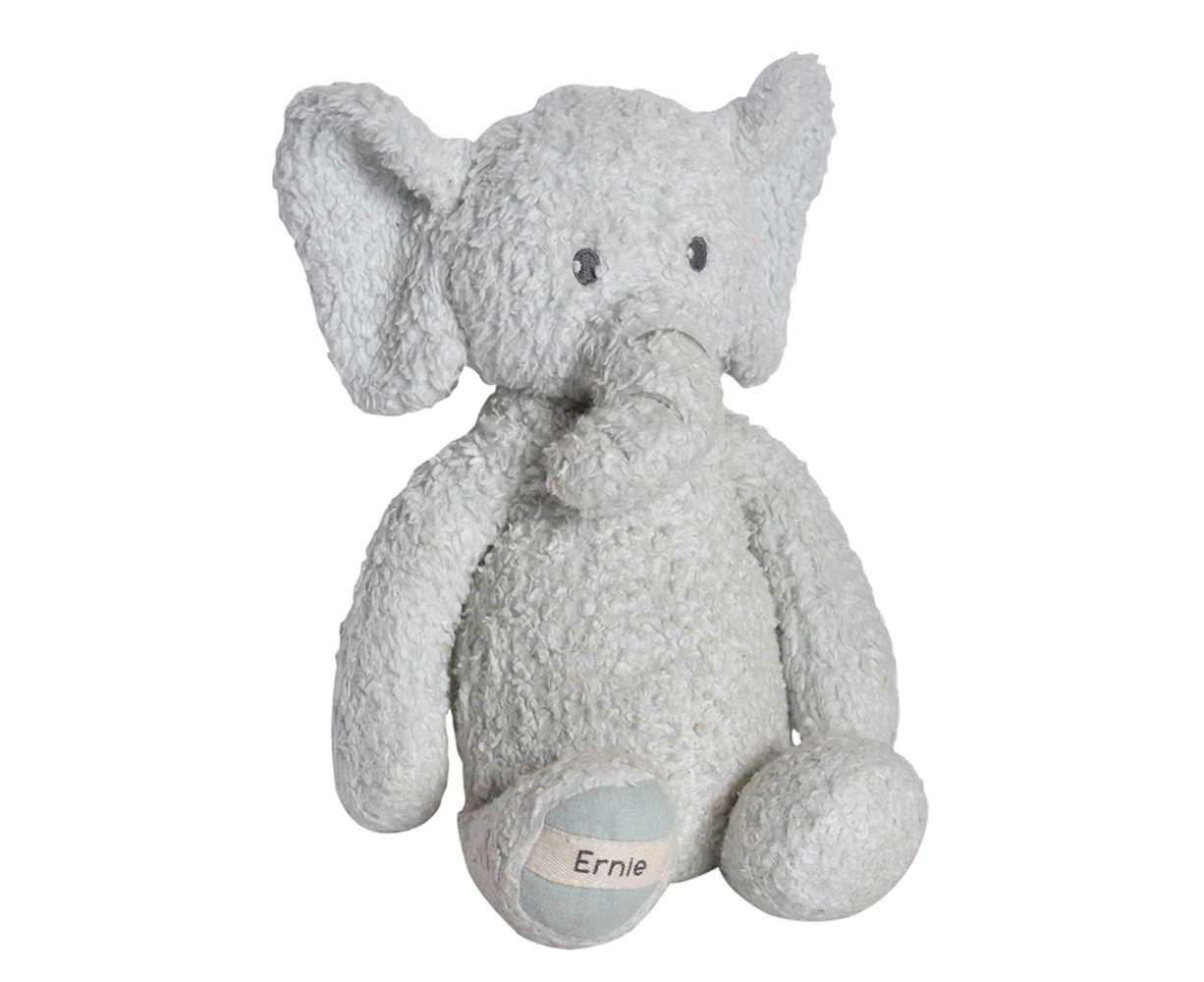 Tikiri Ernie The Elephant Organic Plush Kids/Children 30cm Soft Toy 0m+ Grey