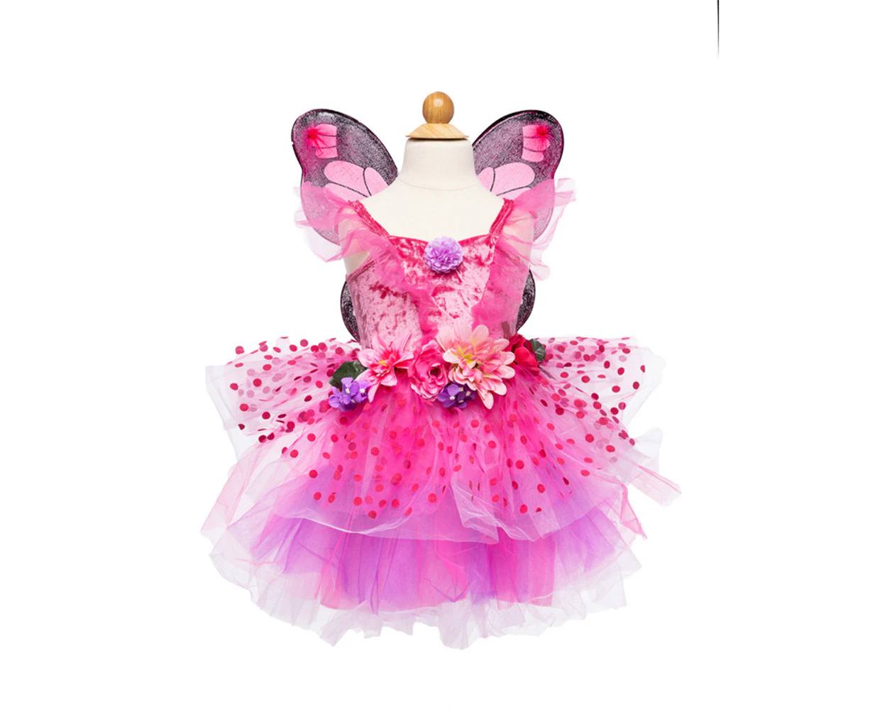 Great Pretenders Size 3-4 Fairy Blooms Deluxe Dress w/ Wings Pink Kids 3y+