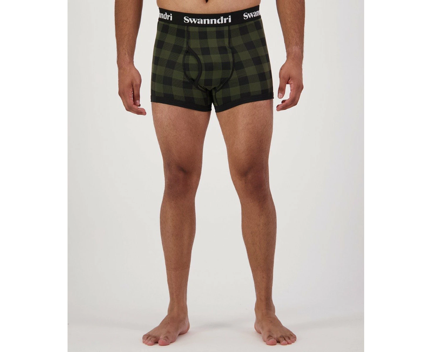 Swanndri SS24 Cotton Mens Underwear Olive/Black Check L