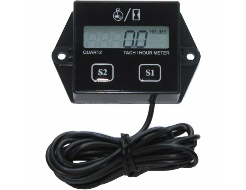 Motorcycle Tachometer, Digital Tachometer, Inductive Hour Meter for 2-Stroke and 4-Stroke Small Engine, Replaceable Battery Waterproof Tachometer