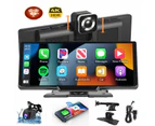 10.26 inch Portable Carplay Screen with Adjustable 4K Front 1080P Rear Camera, 64G TF Card, Carplay Screen for car