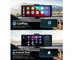 10.26 inch Portable Carplay Screen with Adjustable 4K Front 1080P Rear Camera, 64G TF Card, Carplay Screen for car