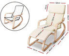 Artiss Rocking Chair + Foot Stool Set Armchair Recliner Chairs Lounge Dining Nursing Seat Reading Seating Chaise Lounges Home Living Room Bedro