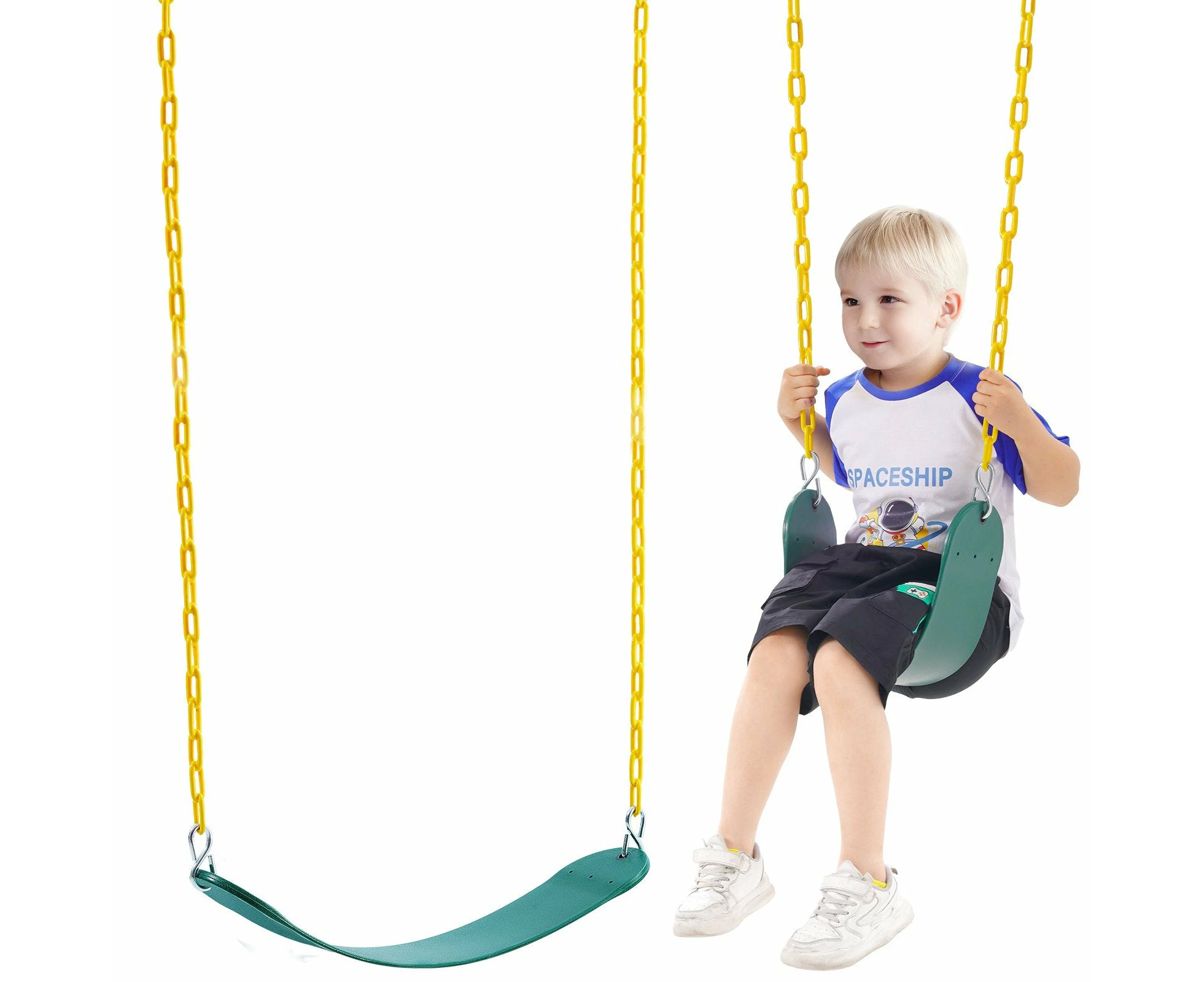 VEVOR 2-Pack Swing Seats Swings Replacement for Outdoor Swing Set 66 Inch Chain