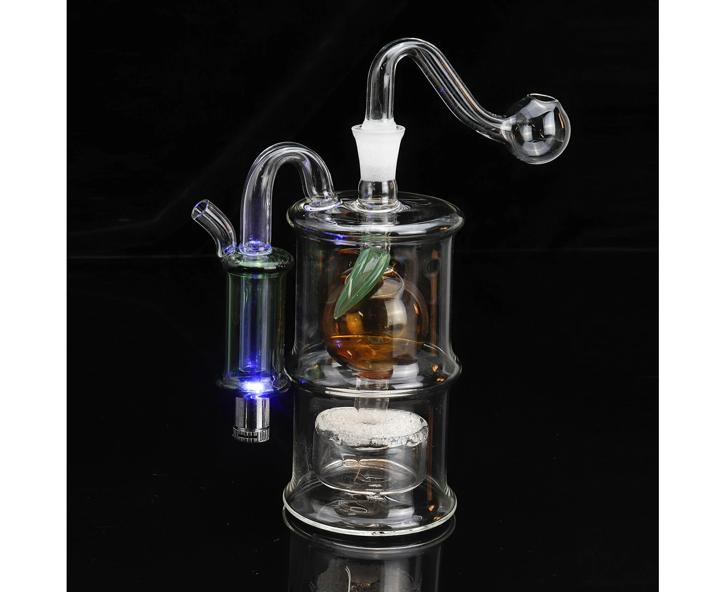 Led Water Pipe High Borosilicate Glass Pipe Bottle Mute Pot