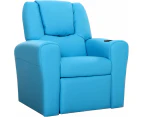 Keezi Kids Recliner Chair, PU Leather Sofa Couch Armchair Loungefly Outdoor Lounge Chairs Home Bedroom Living Room Playroom Children Furniture,