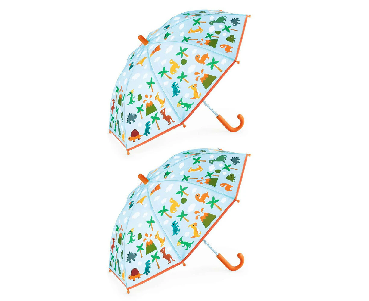 2x Djeco Dinosaurs Petit Umbrella Kids/Child Outdoor 68x55cm Rain Shade 3y+