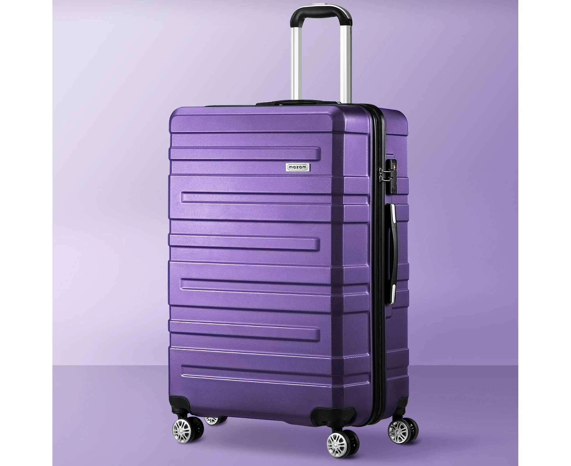 Mazam 28" Luggage Suitcase Trolley Set Travel TSA Lock Storage Hard Case Purple