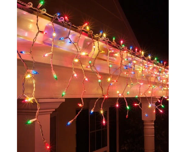 Battery Operated 300 LED Timer Icicle Lights – 11.8m x 48cm, available in 2 Colors - Multicolor