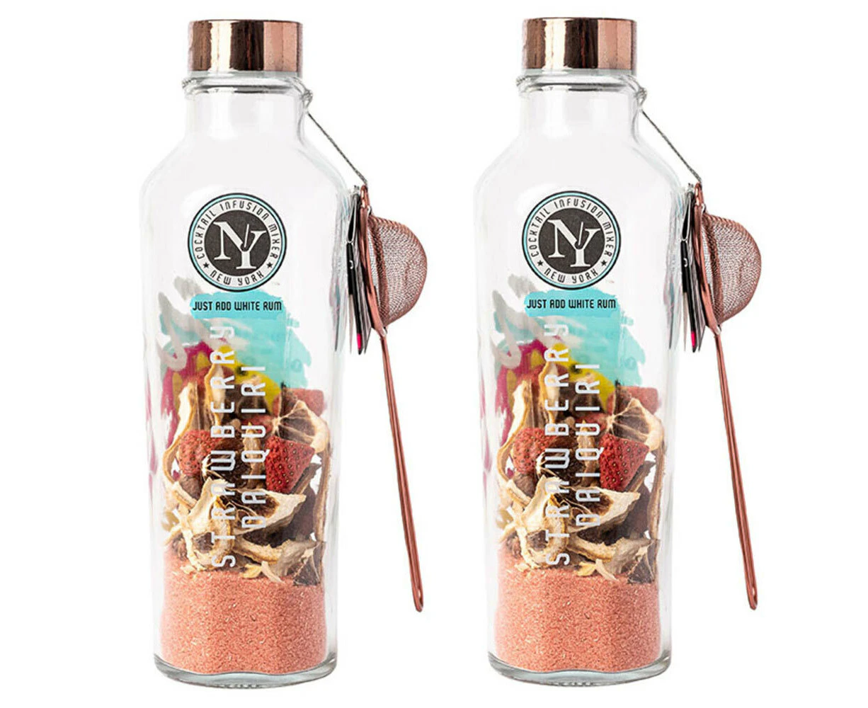 2x New York Cocktail Infusion Mixer Strawberry Daiquiri Bottle 112g Drinks