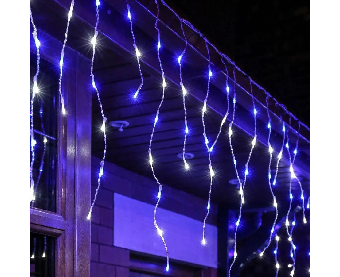 500 LED Icicle Lights – available in 4 Colors - White & Blue