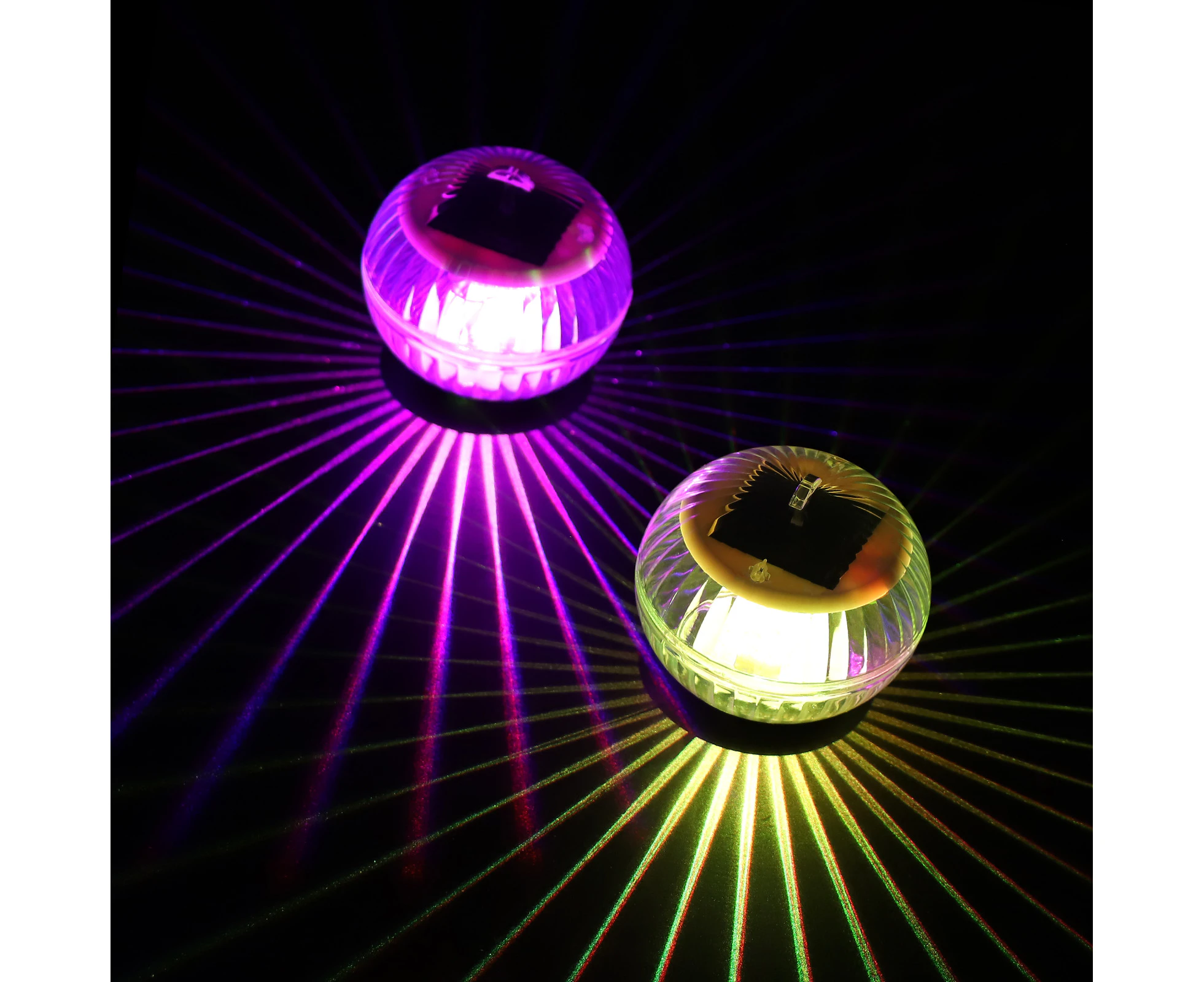 2pcs Solar Floating Lights Pool Light Balls Waterproof Battery Powered Globe Lights with 7 Changing Colors