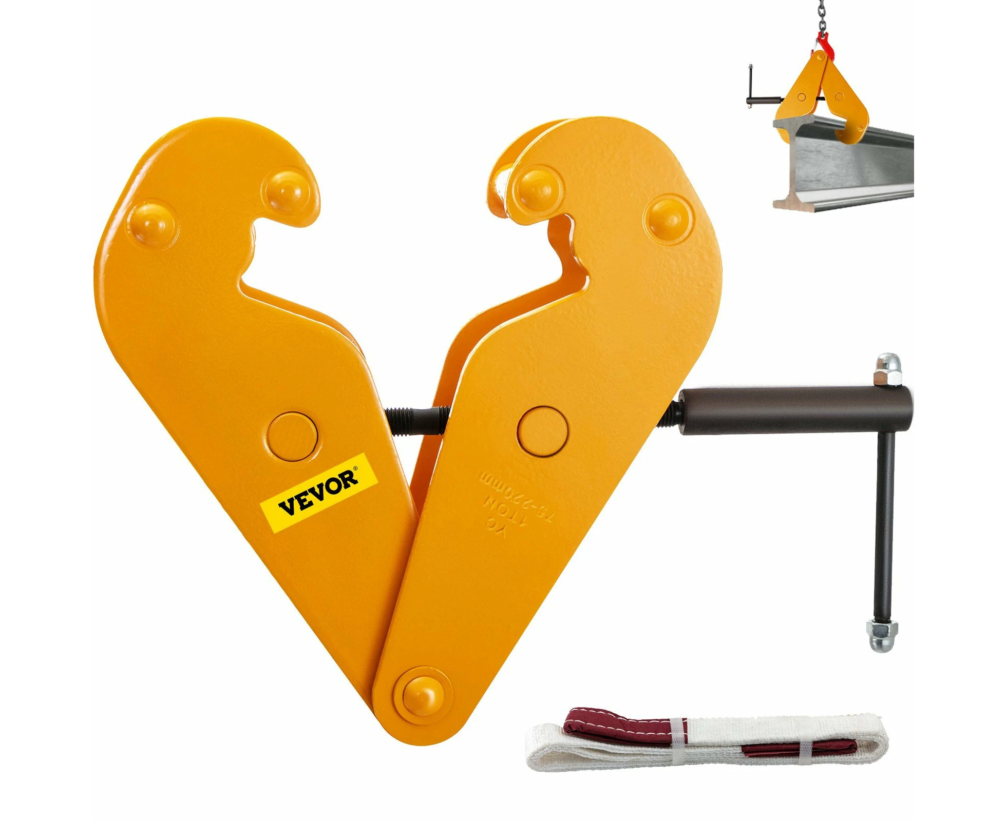 VEVOR 1ton Capacity Beam Clamp I Beam Lifting Clamp 75-220 mm Opening Range Beam