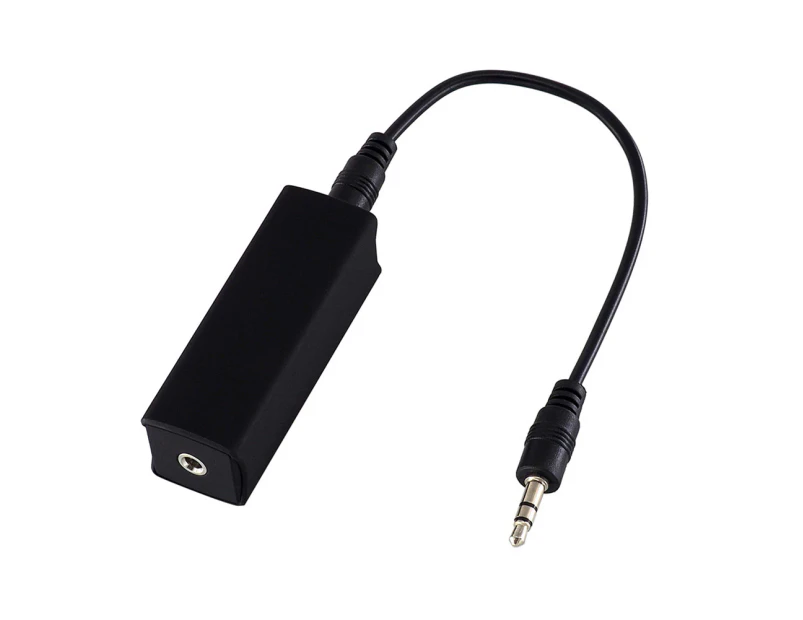 Ground Loop Noise Isolator For Home Stereo Car Audio System With 3.5mm Cable Black