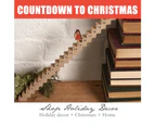 Elegant Wood Santa Staircase Calendar for Christmas 2024 Countdowns Display