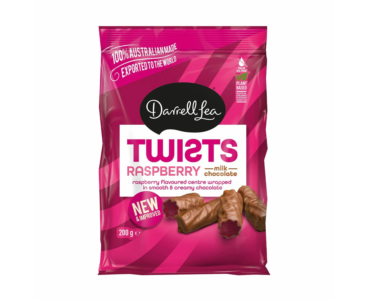 Twists Raspberry Milk Chocolate Coated 200g