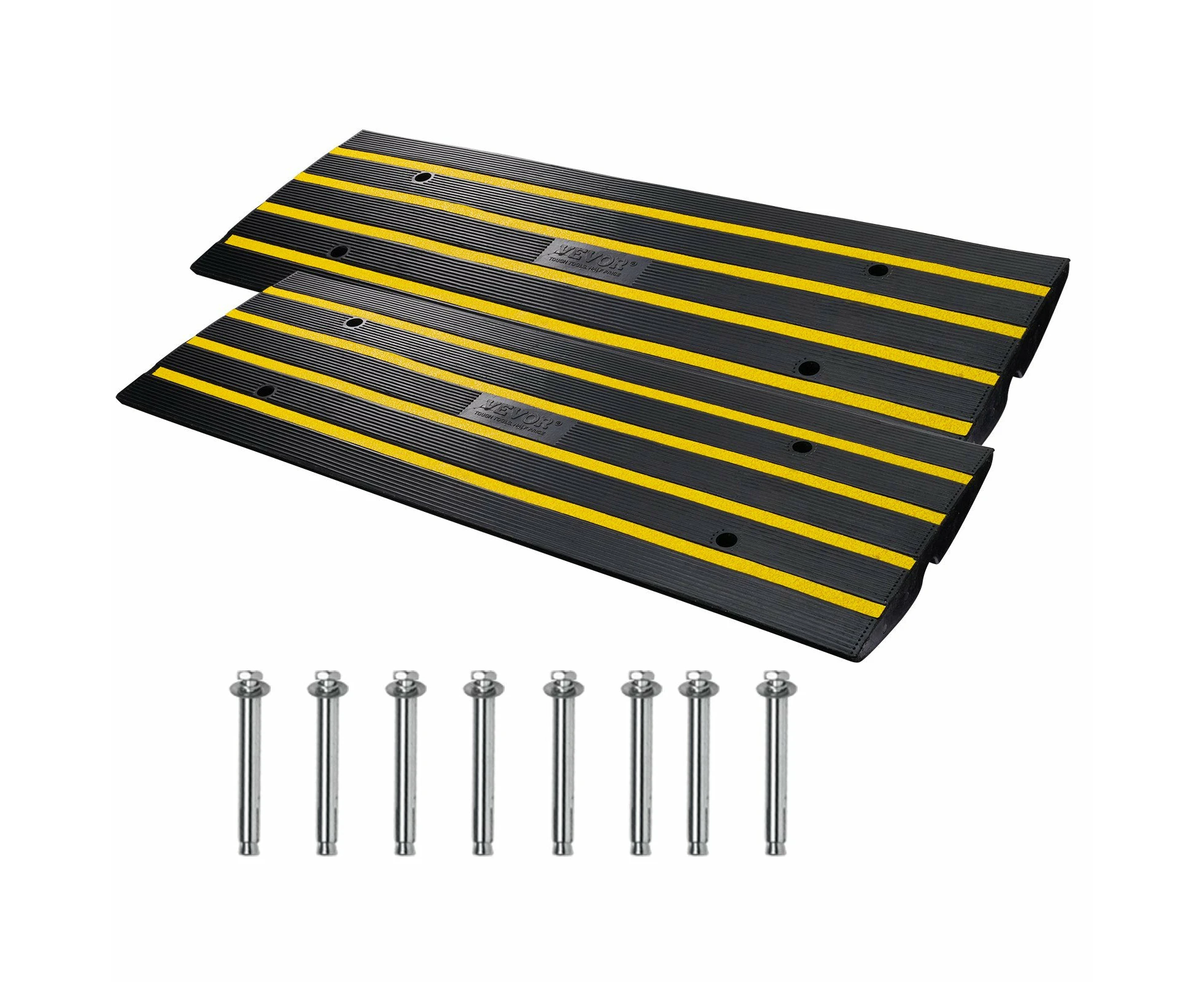 VEVOR Curb Ramp, 2 Pack, 6.5 cm Rise, Rubber Driveway Ramps, Heavy Duty 15 tons