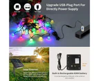 9M 50 LED Solar String Lights Outdoor, Solar/USB Powered, IP65 Waterproof Fairy Lights, Crystal Ball String Lights for