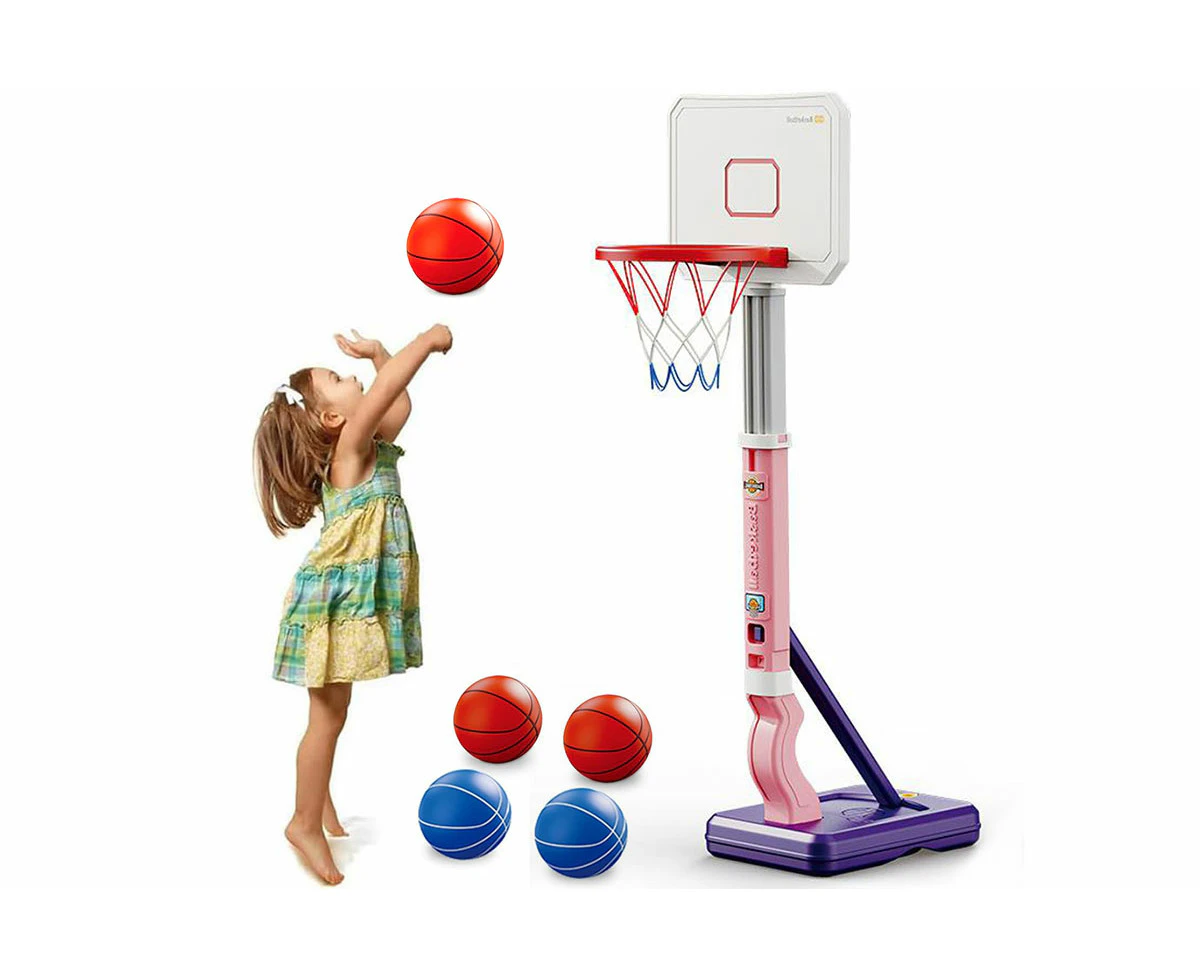 Basketball Hoop for Kids Portable Adjustable Indoor Outdoor Training Hoop-Pink