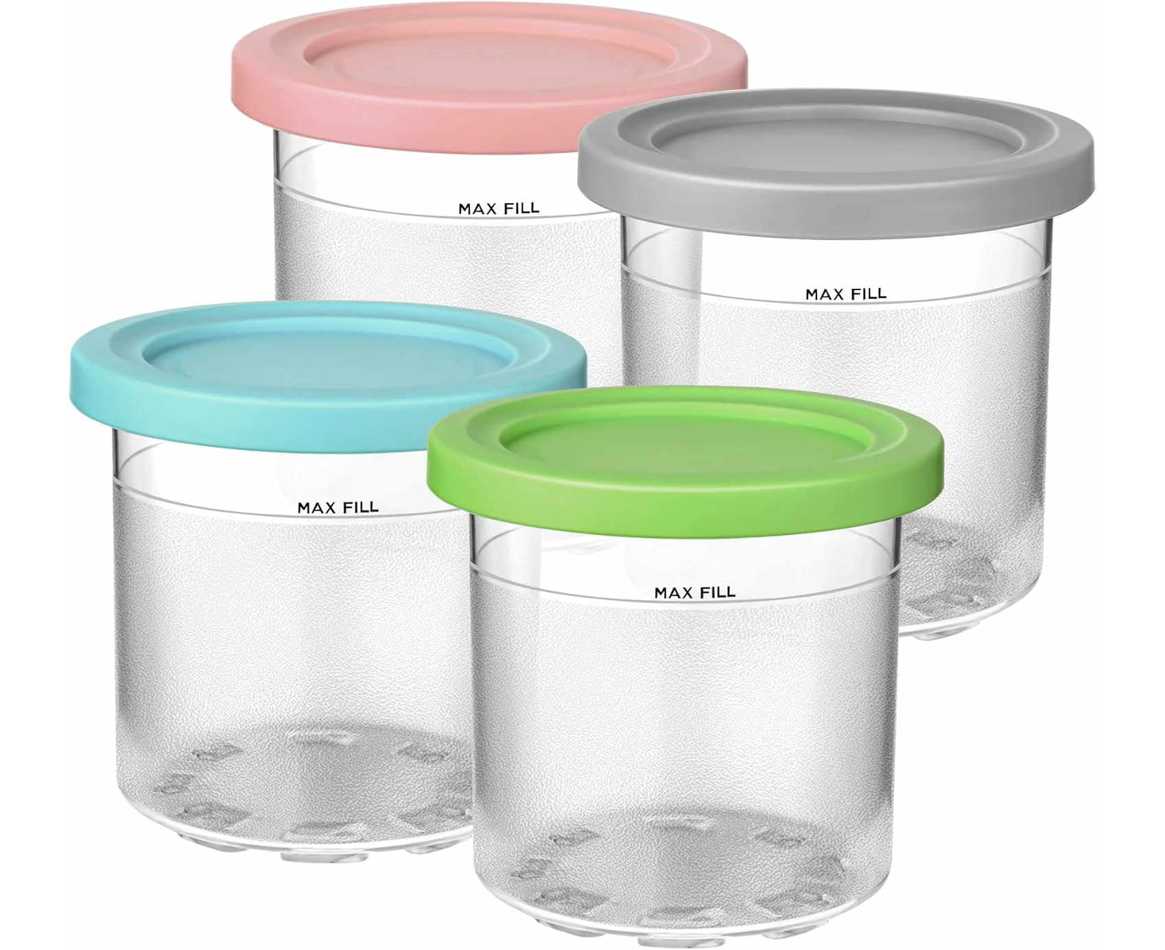 Containers Replacement for Ninja Creami Pints and Lids ,Cup Compatible with NC301 NC300 NC299AMZ Series Ice Cream Maker, BPA Free Dishwasher Safe Leak P...