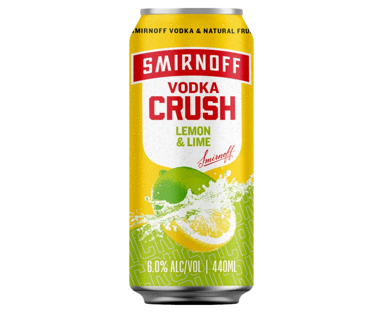 Smirnoff Vodka Crush Lemon & Lime Cans (10X440ML)