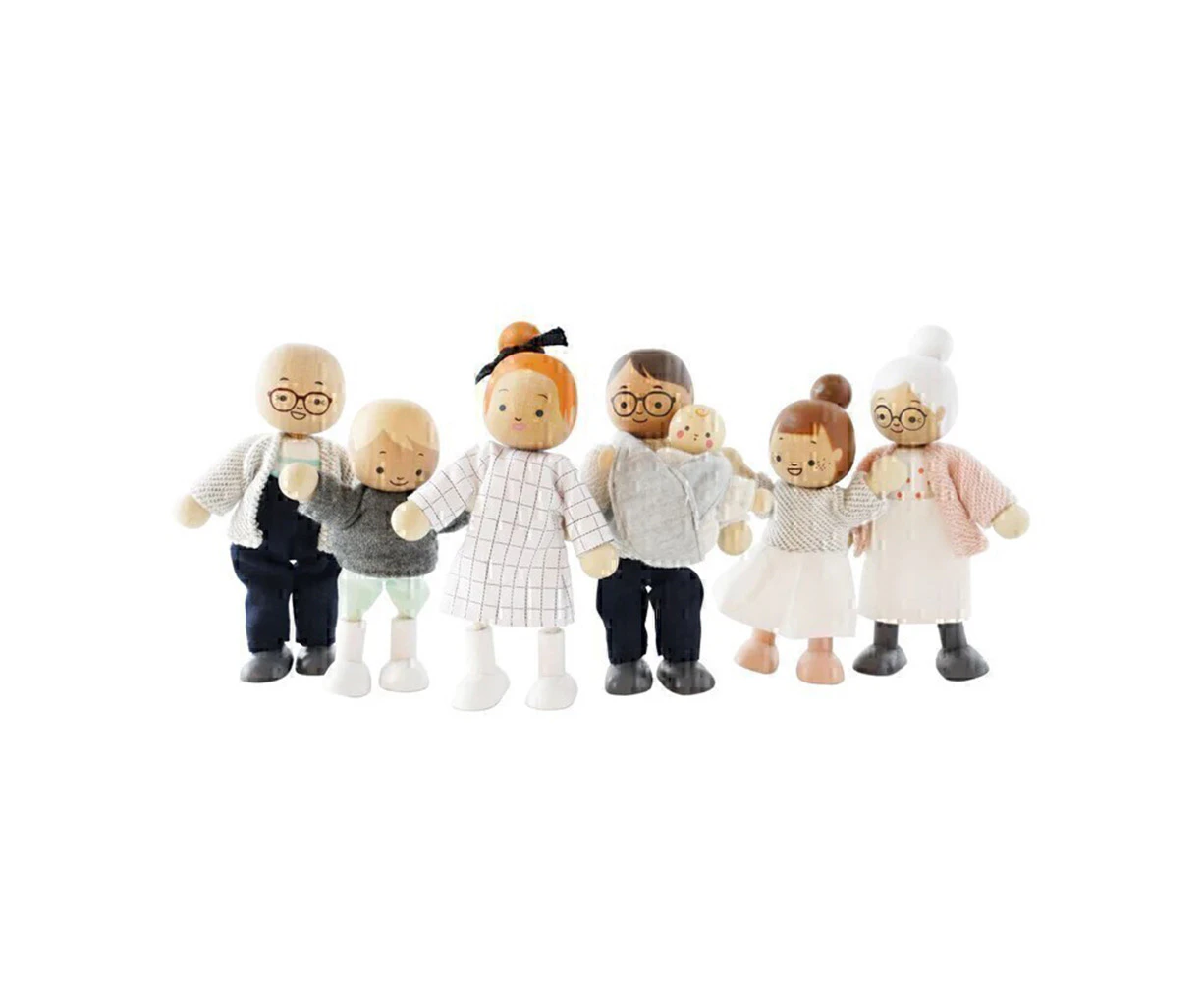 7pc Le Toy Van Posable My Doll Family Kids/Children 10x13cm Wooden Toy 3y+