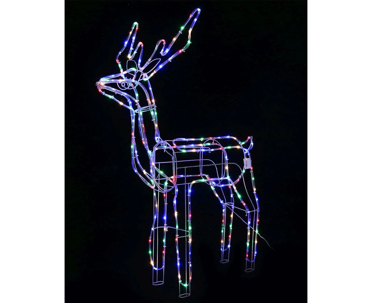 Multi-Coloured Standing Reindeer Tubelight LED Christmas Light 1.1m