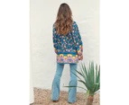 JAASE Posy Print Kellie Long Sleeve Blouse - Blue