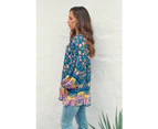 JAASE Posy Print Kellie Long Sleeve Blouse - Blue